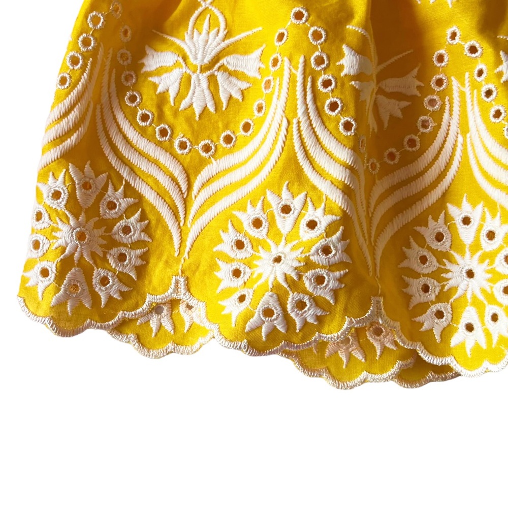 Tory Burch Embroidered Eyelet Top in Sunlight Yellow | 4 NWT - Picture 9 of 13